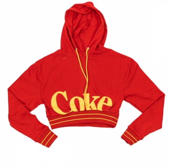 Coca Cola Tops - Mad Engine Women's Crop Drawstring Hoodie